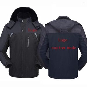 Men's Hoodies Logo Custom Made Winter Thicken Windbreaker Coat Waterproof Warm Outdoor Couples Cold-Proof Mountaineering Clothing Jackets