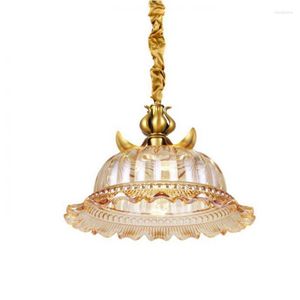 Żyrandole nowoczesna kryształowa lampa wisząca kuchenna Bronzed American Retro kutego żelaza żyrandol mosiężna jadalnia wiszące światła