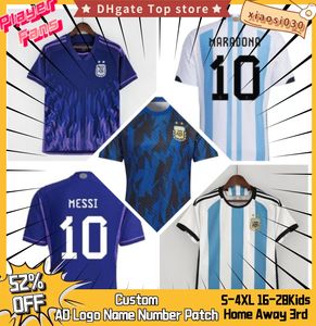 22 Messi Argentina Jersey Argentine Soccer Jerseys Arg Dybala Martinez World Cup Maradona ABC C Powers Camiseta Men Women Kid Kit xl Di Maria Football Shirt