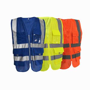 Giubbotto riflettente Gilet riflettente Giacca Striscia Tessuto a rete Costruzione Sicurezza Gilet di sicurezza Abbigliamento riflettente