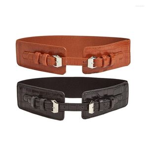 Belts Gothic Lift Up Female Waist Cinch Belt Wide Faux Leather Women Fashion Slimming Waistband Elastic Drop