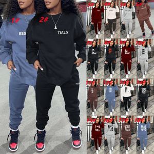 Designer TrackSuits Kobiety Bluza Bluza Zimowe bluzy dwuczęściowe zestaw mody litera drukowania pullover spodni jogger sportowy garnitur swobodny sport