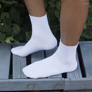 Men's Socks 4 Pairs Men's Double Needle Loose Mouth Business Autumn And Winter Sweat Absorbing Smellless Feet Cotton