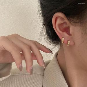 Kolczyki obręcze Inkrustowane kryształowy krążk łańcuchowy dla kobiet przesadzony srebrny kolor duże pierścienie ucha biżuteria