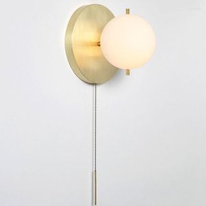 Wall Lamps Nordic LED Glass Lamp Minimalist Living Room Decoration Indoor Lighting Sconces Light Fixtures Bedroom Bedside