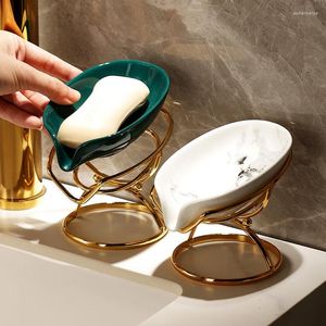 Soap Dishes Bathroom Shelves Leaf Shape Box Drain Holder Dish Shelf Shower Storage Rack Toilet Organizer Accessories