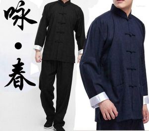 Roupas étnicas ala chinesa chun uniformes artes marciais tai chi ternos wushu