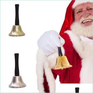 Christmas Decorations Christmas Hand Bell Portable Santa Claus Rattles Party Xmas Decorations Wooden Handle Bells Props Festival Sup Dhkym