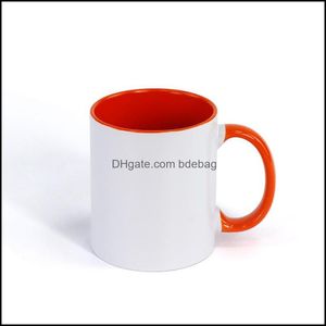 Mugs Blank Sublimation Ceramic Mug Color Handle Inside Cup By Ink Diy Transfer Heat Press Print Sea Hhc6845 1780 T2 Drop Delivery Ho Dh3Vx