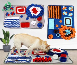 7450cm Pet Dog Puzzle Toys Slow Feeding Food Mat Training Foraging Sniffing Mat Funny Cat Toys Snuffelmat Feeder Soft Pad C10043422306