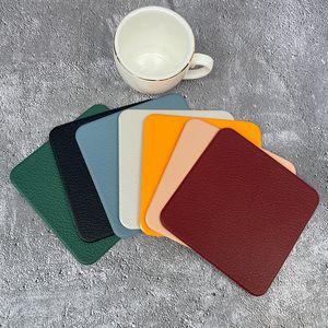 Square Placemat Triangle Coasters PVC Leather Washable Insulation Bowl Mat High Temperature Resistance Desktop Restaurant Decoration MJ1093