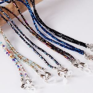 Euro-Am Colorful Crystal Beads keychains Lanyards Fashion Female Multi Function Atti anti lebs string for نظارات شمسية قناع أذن أنيقة ملحقات النساء
