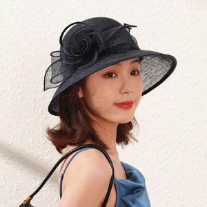 Berets Women Chic Fascinator Hat Cocktail Party Fedora Fashion Headwear Bride Wedding Hair Accessories Lady Hats