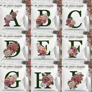 Подушка летнее покрытие сад цветочные алфавит зеленые чехлы для дома декор Housse Coussin 45x45