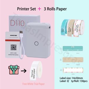 Printers Niimbot D110 Label Maker Machine Mini Pocket Thermal Printer All in One DIY Date Sticker Various Paper 221114