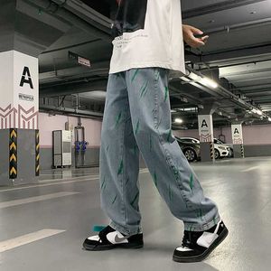 Men's Jeans New graffiti Men Jeans Casual Male Wide Leg Pants American Street Unisex Jeans hip hop street Straight Loose Denim Pants 2022 T221102