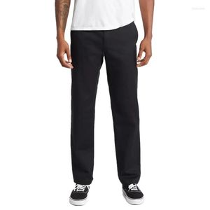 Men's Pants Men Skate Modern Straight Fit Stretchy Chino Trousers Black