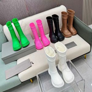 2022 Women Designer Boot Boots Rain Rubber Winter Rainboots Platform Ankle Slip-On Half Pink Black Green Focalistic CROSS Outdoor Luxury Croc Size 35-44 on Sale