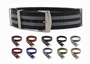 Uhrenarmband Nylon 20 mm 22 mm Sicherheitsgurt Militärstil Weiches Material Armband Nato-Armband Uhrenzubehör H091570041915443866