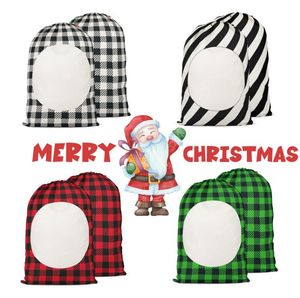 Süblimasyon Noel çantası tuval ile drawstring kişiselleştirilmiş Noel Baba çantaları çuval çanta-for Xmas Paket Depolama Noel-Decorations sn4247