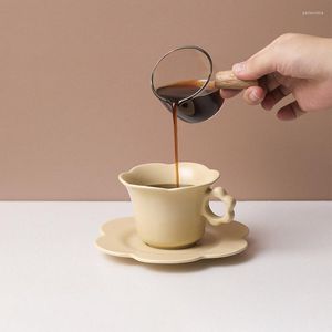 Tassen Nordic Kreative Keramik Kaffeetasse Und Tablett Set Reine Farbe Glasur Platten Schöne Frühstück Tasse Kurzen Nachmittagstee Für Mädchen