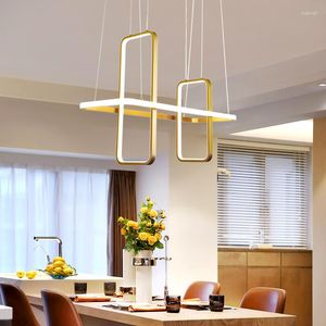 Lampadari Lampada a sospensione di lusso Ristorante Lampadario Moderno semplice Plafoniera Barra sospesa in oro nero per interni