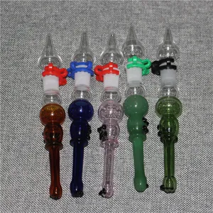 narghilè Kit bong in silicone con punta per unghie in quarzo Ti da 14 mm Tubo in silicone per acqua in vetro Fumo per Bong Dab Rigs