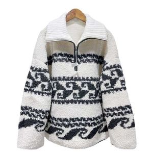 S Isabel Marant Etoile Marner Sweater Women Zipper Pullover Half-zip Fleece Coat