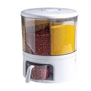 Storage Bottles 360 Rotatable Grid Cereal Airtight Container Box For Rice Beans Grains Laundry Scent Bead Kitchen Rotating Dry Food