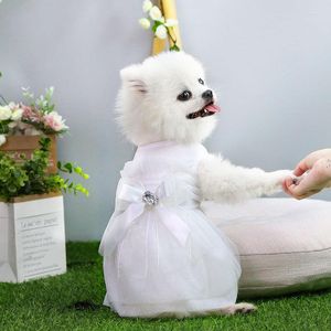Vestido de noiva de roupas de cachorro branco rosa gato princesa roupas vestidos de pelúcia de pelúcia para cães pequenos chihuahua