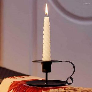 Candle Holders Black Holder Metal Candlestick Stand For Table Fit Taper Candles Wedding Dinning Party Anniversary Decor