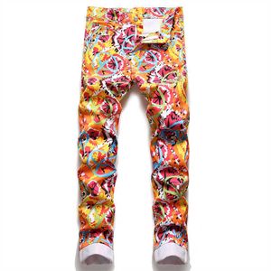 Dżinsy męskie cyfrowe nadruk 3D Dians Modna Fanty kolor y2k szczupły rozciągają spodnie swobodny wzór drukowane spodnie T221102