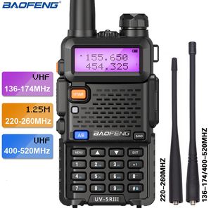 Walkie Talkie Baofeng UV-5R III Tri-Band 220-260MHz 5WポータブルCBハム双方向ラジオHFトランシーバーUV-5RX3アンテナ221108