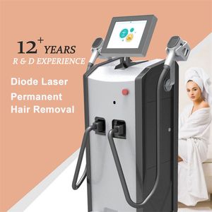 Tv￥ handtag sm￤rtfri diodlaserepilator Permanent h￥rborttagningsmaskin 808nm Beauty Center Hairs Remover and Skin Rejuvenation Equipment