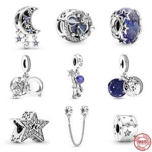925 Sterling Silver Sky Galaxy Series Charm Beads Fit Original Pandora Bracelet Women Jewelry DIY Making