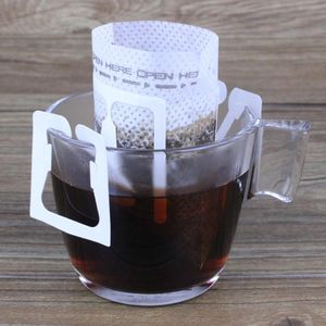 100Pcs / Pack Drip Coffee Filter Tools Bag Portable Hanging Ear Style Coffee Filters Paper Home Office Travel Brew Coffee-and Tea Tool SN197