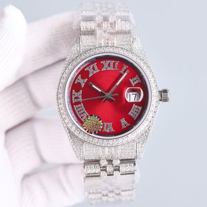 Diamant Mens Watch 41mm Automatic Mechanical Women Wristwatch Montre de Luxe rostfritt stål Remmodewritches