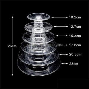 Cake Tools Layer High Quality Arons Display Tower PVC Aron Stand Fondant Cake Wedding Decorating Tool V2 Drop Delivery Home G DH0QM