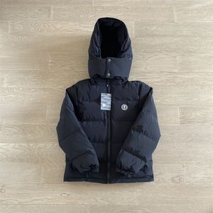 Męskie kurtki mężczyźni zimowi Trapstar londyńska puffer kremu kremu kremowe zdejmowane bluza z kapturem 1 najwyższej jakości haftowany płaszcz UK High Street Fashion 221011 4v7J le7q