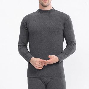 Herren-Nachtwäsche, Thermo-Herren-Unterwäsche, Winter-Basisanzug, hoher Kragen, lange Hose, verdickter Plüsch, warmer Pullover, lange Unterhose, Nachtwäsche