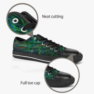 Men Stitch Shoes Custom Sneaker Hand Painted Canvas Womens Fashions Black Green Low Cut Breathable Walking Jogging Women Trainers