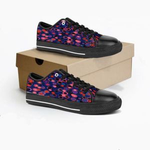 GAI Scarpe da uomo Sneakers personalizzate Tela dipinta a mano Uomo Donna Moda Nero Viola Taglio basso Traspirante Scarpe da jogging da passeggio