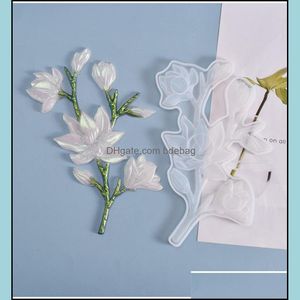 Ferramentas de artesanato Crystal Epoxy Resina Sile Moldes de flores brancas Originalidade artesanal Mod artesanato fabricando suprimentos de alta qualidade 5 5y Dh8kx