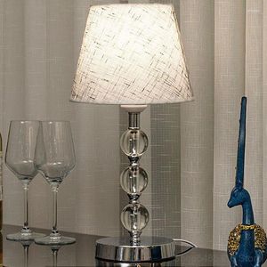 Tischlampen, europäische Lampe, kreativer moderner Kristall für Schlafzimmer, Arbeitszimmer, Wohnzimmer, warme Nachttisch-Deko