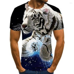 Herr t-skjortor mode trend 3d tryck tiger män t-shirt avslappnad o-hals sommar som säljer kort ärm överdimensionerade bekväma streettops