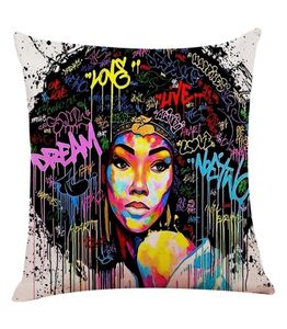 Girl Lady Oil Painting Pillow Case Women Home Art Decoration Sofa Throw Pillow Case Cotton Linen Cushion Cover 45x45cm3099615