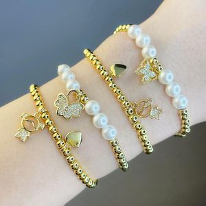Charm Bracelets Eyika Mode Kpop Perlen Schmetterling Anhänger Perlen Armband