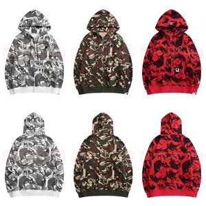 High Fashion Mens Streetwear Hoodies New Womens Camouflage Print Cardigan Sweater Young Students Loose Sweatshirts Asian Size M-3XL