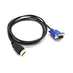 كابلات الفيديو 1M المتوافقة مع HDMI مع VGA D-SUB ذكر محول الفيديو محول الرصاص لمراقبة الكمبيوتر الكمبيوتر الشخصي HDTV