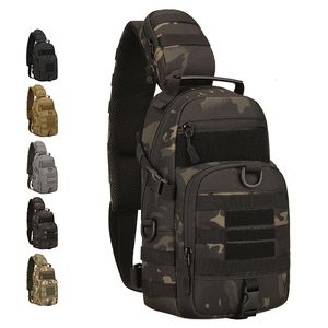 Mochilos Pacotes Protetor Plus Tactical Sling Pack Molle Militar Nylon Bag Men Crossbody Caminhada ao ar livre 221111